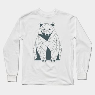 Geometric Bear line art Long Sleeve T-Shirt